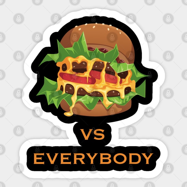 hamburger vs everybody Sticker by Genetics art